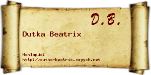 Dutka Beatrix névjegykártya